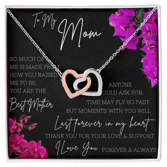 To My Mom | Flowers | Interlocking Hearts Necklace